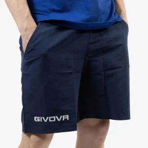 BERMUDA STREET GIVOVA BLU Unisex Microfibra Pantaloncino Da Passeggio Con Tasche America Sportivo Tinta Unita GIOSAL