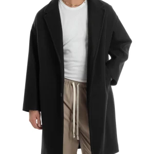 Cappotto Uomo Oversize Monopetto Maniche Raglan Collo Rever Nero CO1064A