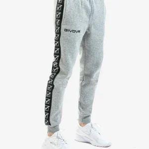 PANTALONE FELPA BAND GIVOVA GRIGIO CHIARO MELANGE Cotone Felpato Garzato Unisex Jogger Da Ginnastica Pantatuta Con Tasche Laterali Con Coulisse Sportivo Melange GIOSAL