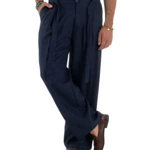 Pantaloni Lino Baggy Fit Cintura P6315A