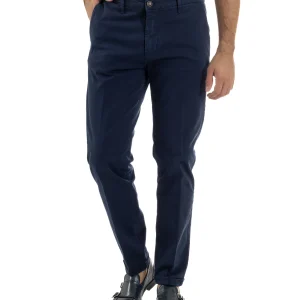Pantaloni Uomo Tasche America Chino Cotone Slim Fit Blu Over-D OC1F2W5P03