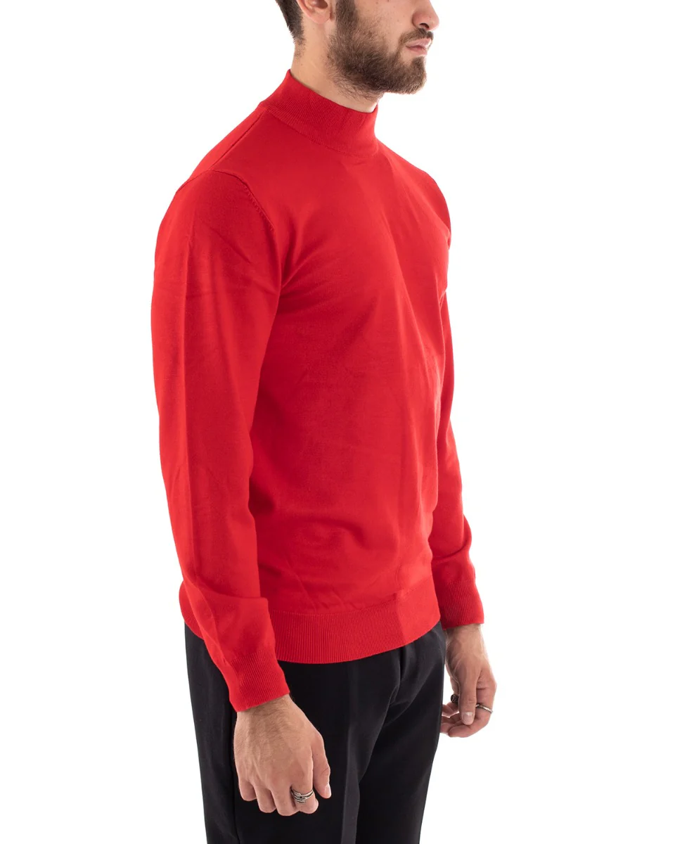 Maglioncino Uomo Maglia Mezzo Collo Sottogiacca Rosso M2564A - immagine 3