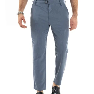 Pantaloni Uomo Tasca America Classico Viscosa Fibbia Casual Denim GIOSAL-P5626A